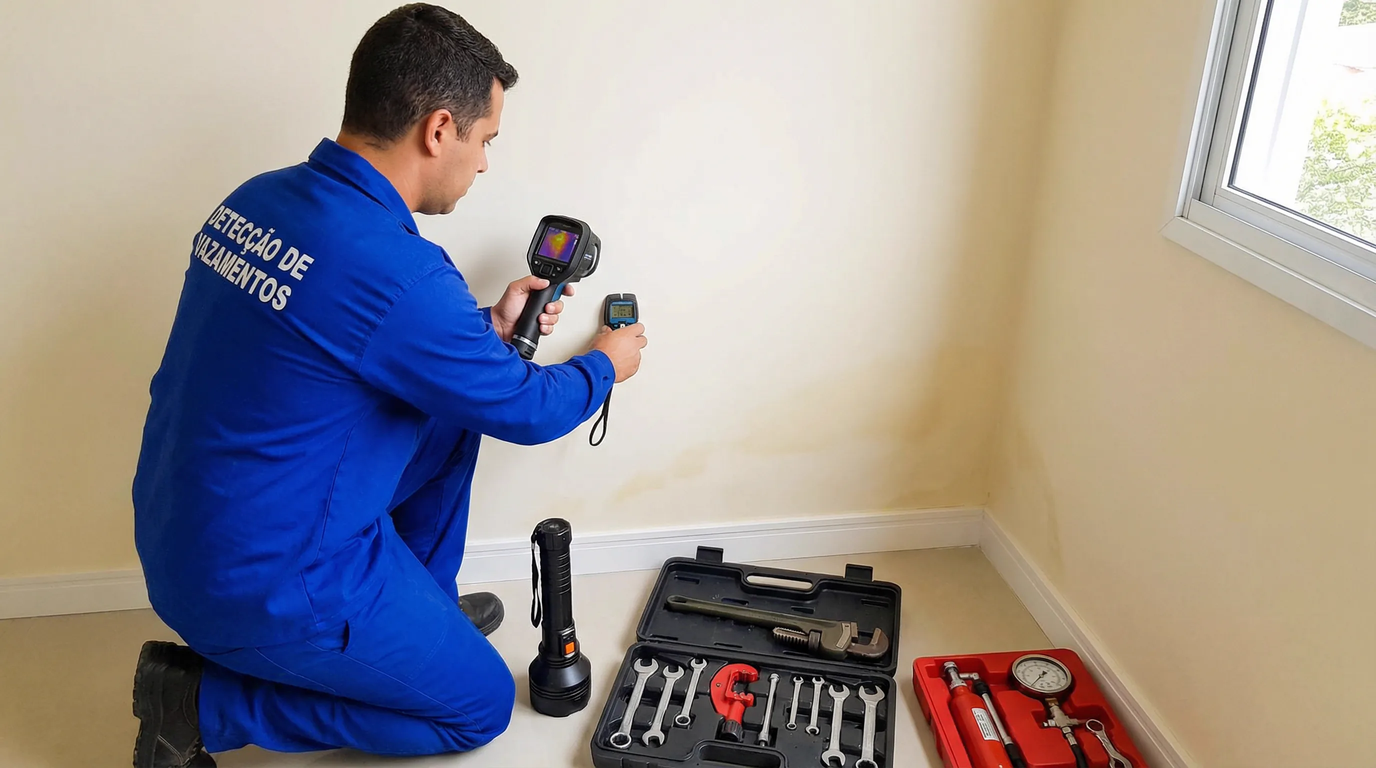 Caça infiltração em parede e laje em Sorocaba-SP